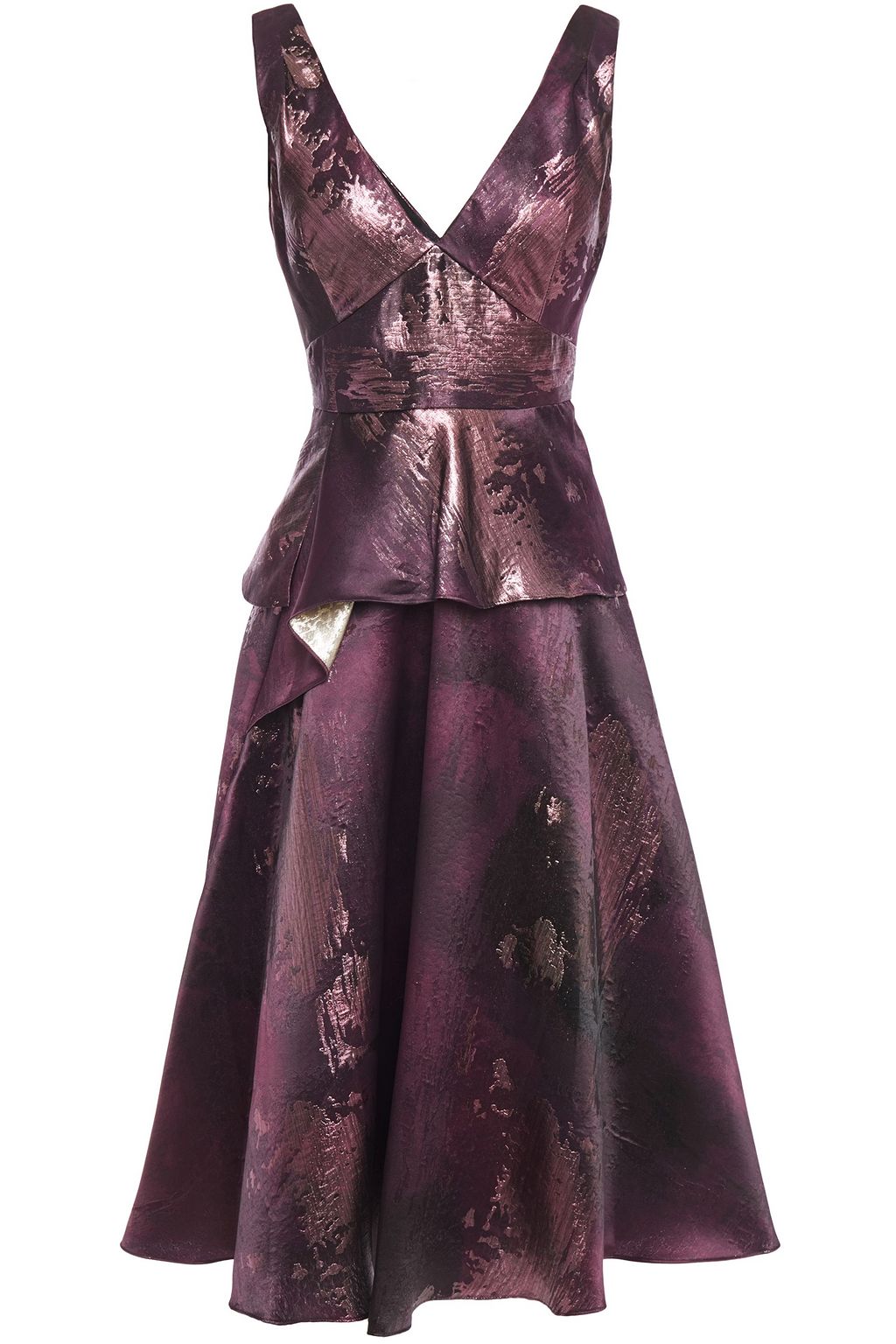 marchesa notte floral peplum dress