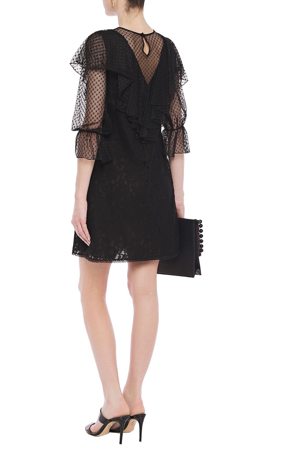 SEE BY CHLOÉ Ruffled paneled cotton-blend lace mini dress