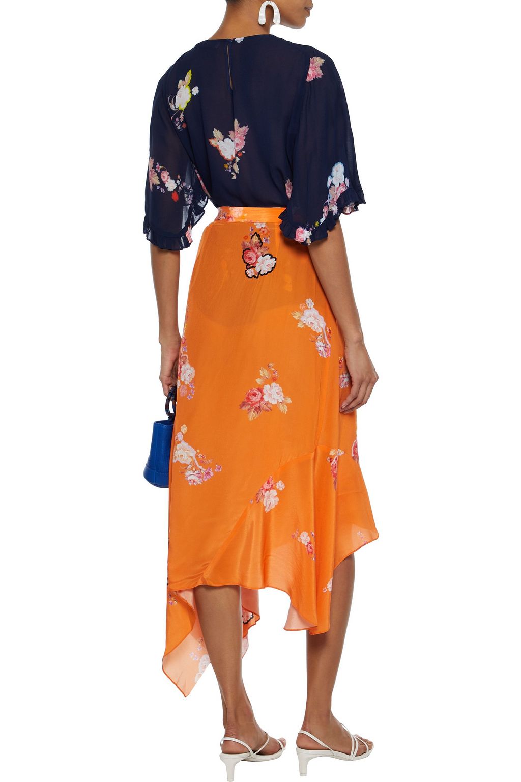 PREEN LINE Blake ruffle-trimmed floral-print georgette top