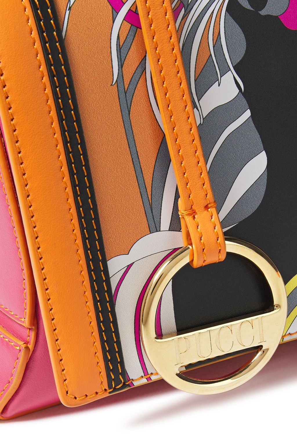 PUCCI Mini Pilot embellished printed leather shoulder bag