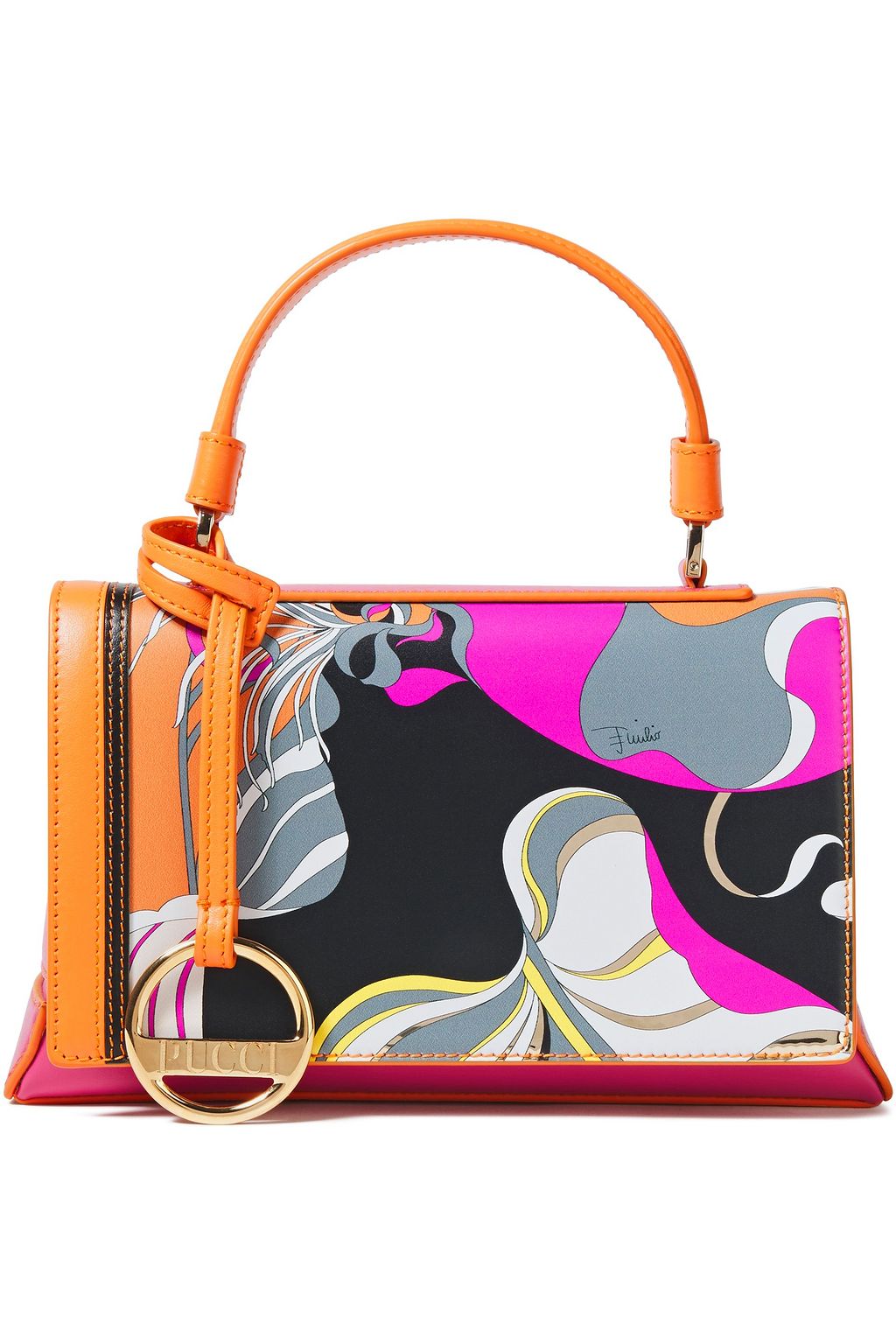 PUCCI Mini Pilot embellished printed leather shoulder bag