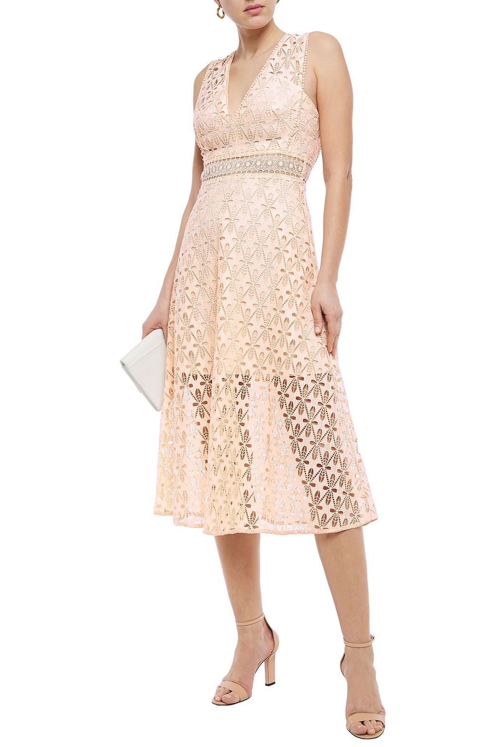 SANDRO Bilali guipure lace midi dress