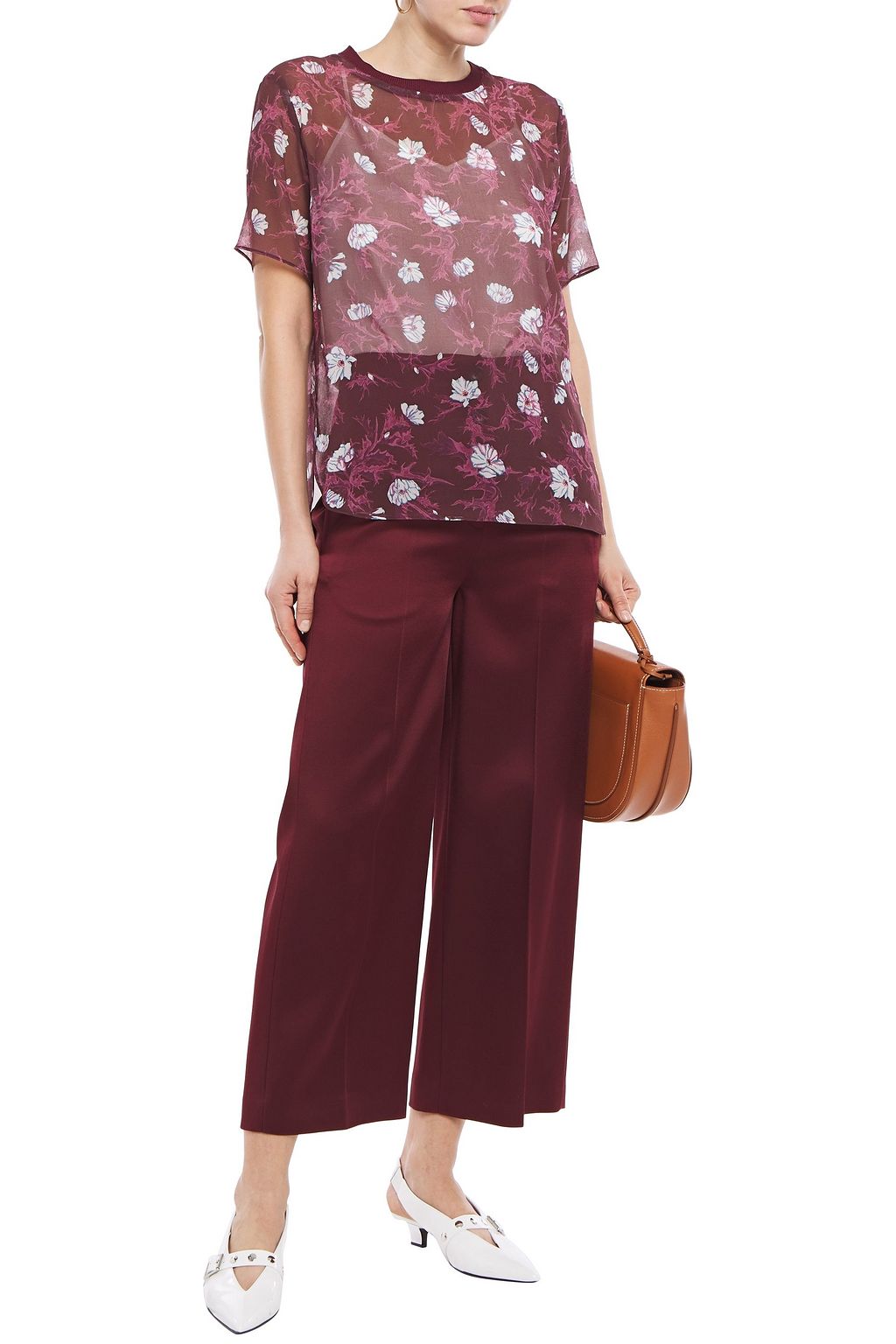 CARVEN Floral-print chiffon top
