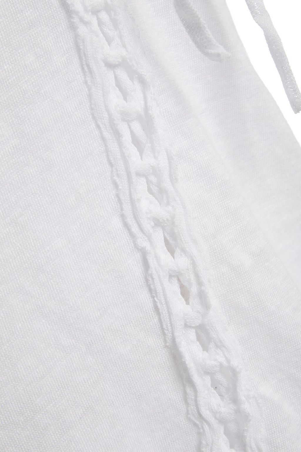 IRO Lace-up distressed linen-jersey tank