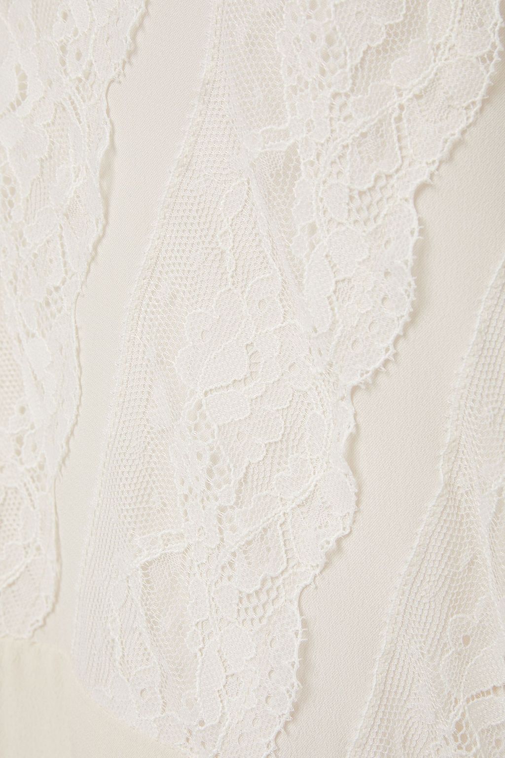 IRO Talent asymmetric lace-trimmed crepe de chine dress