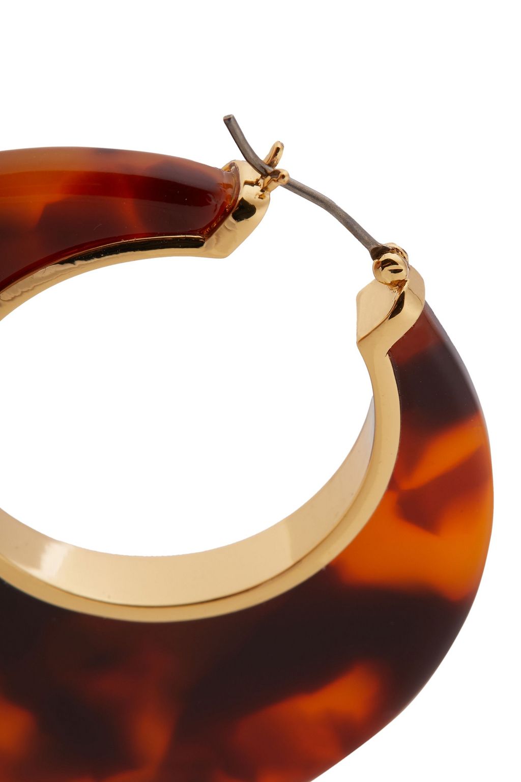 KATE SPADE NEW YORK Gold-tone tortoiseshell resin hoop earrings