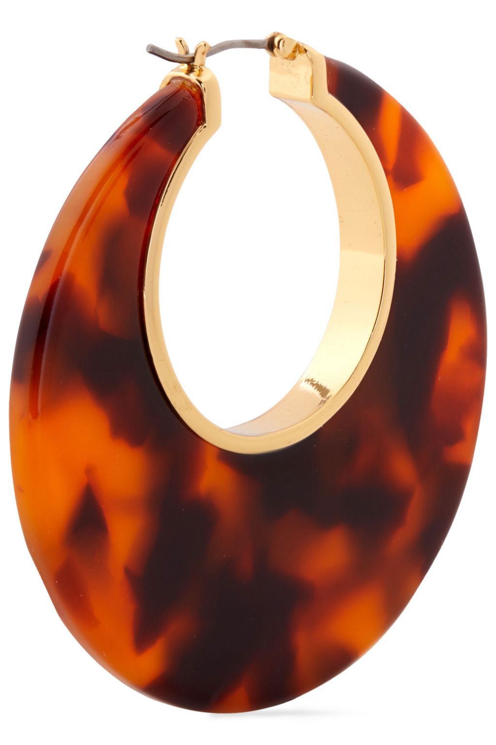 KATE SPADE NEW YORK Gold-tone tortoiseshell resin hoop earrings