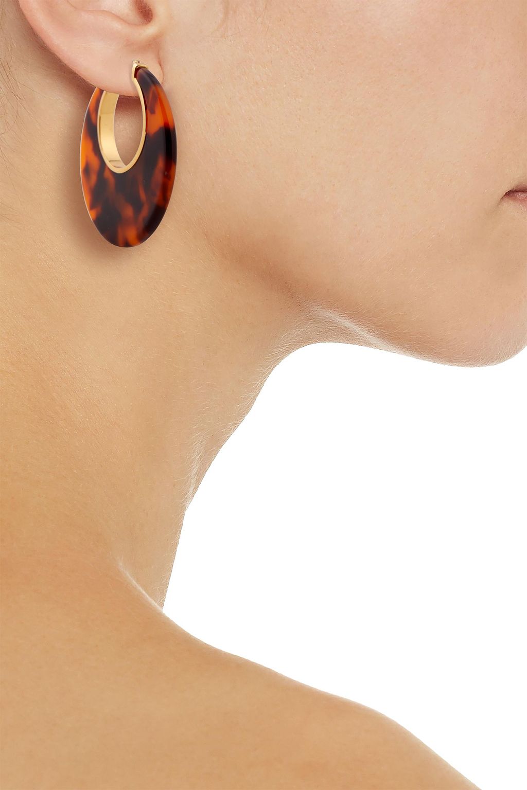 KATE SPADE NEW YORK Gold-tone tortoiseshell resin hoop earrings