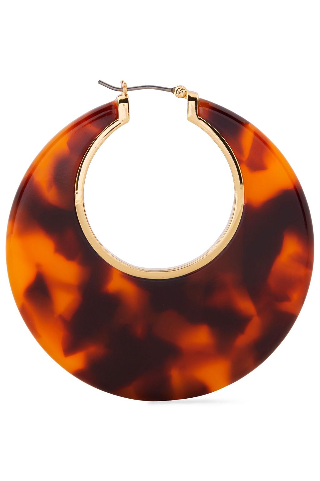 KATE SPADE NEW YORK Gold-tone tortoiseshell resin hoop earrings