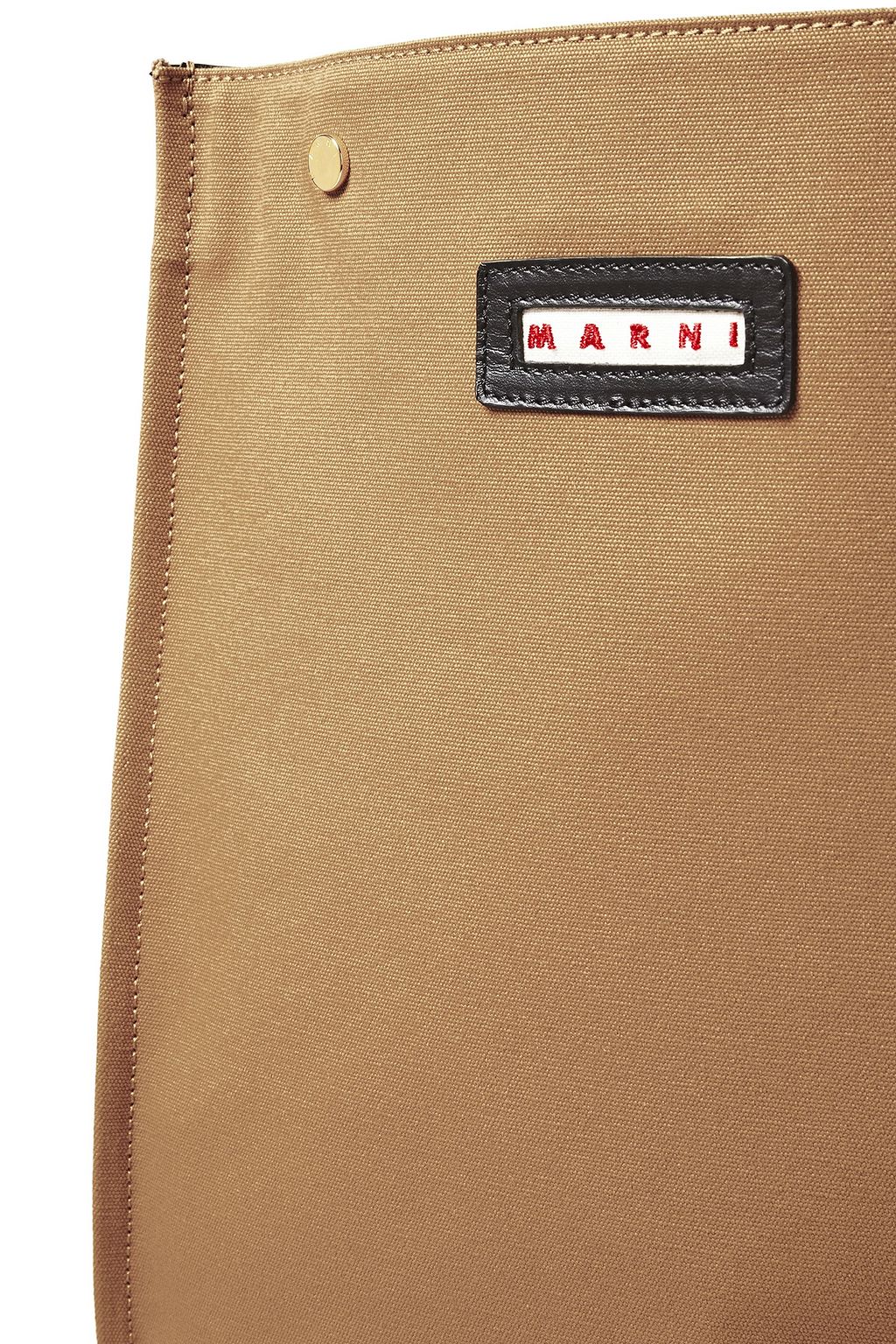 MARNI Voile leather-trimmed canvas shoulder bag