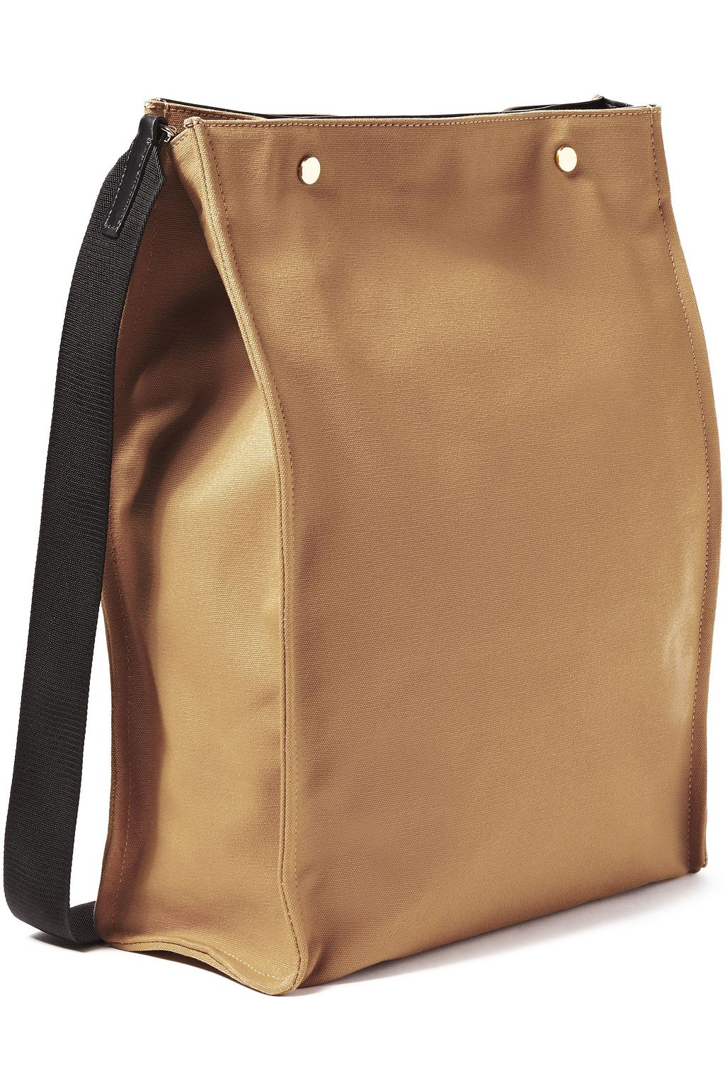 MARNI Voile leather-trimmed canvas shoulder bag