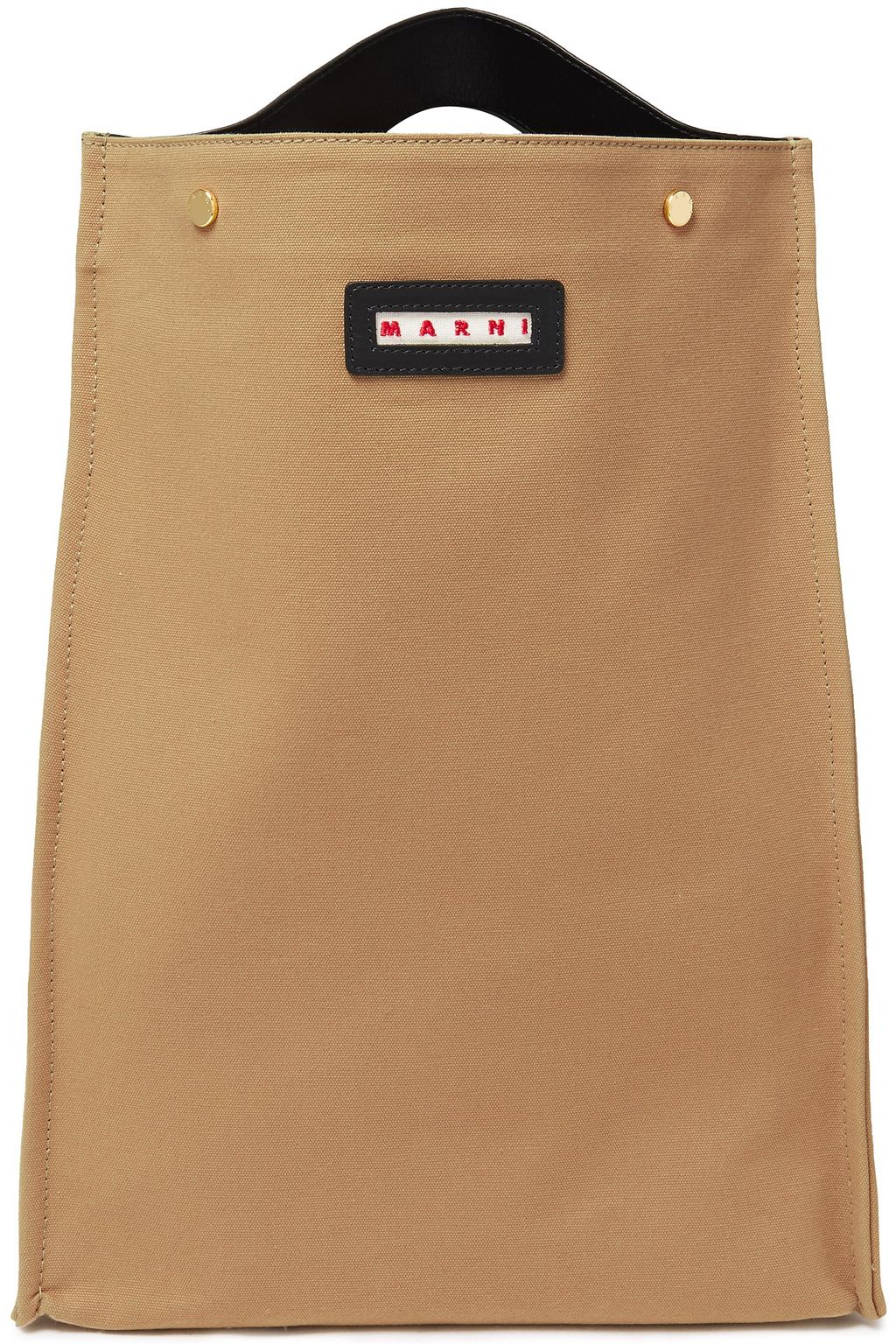 MARNI Voile leather-trimmed canvas shoulder bag