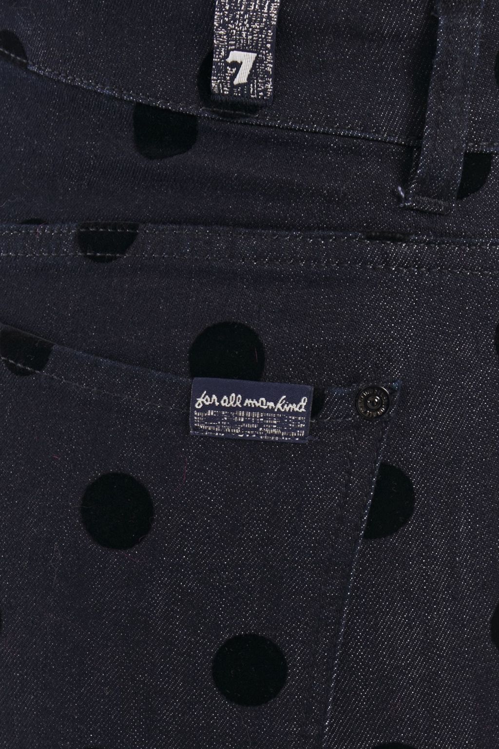 7 FOR ALL MANKIND Cropped polka-dot flocked high-rise bootcut jeans