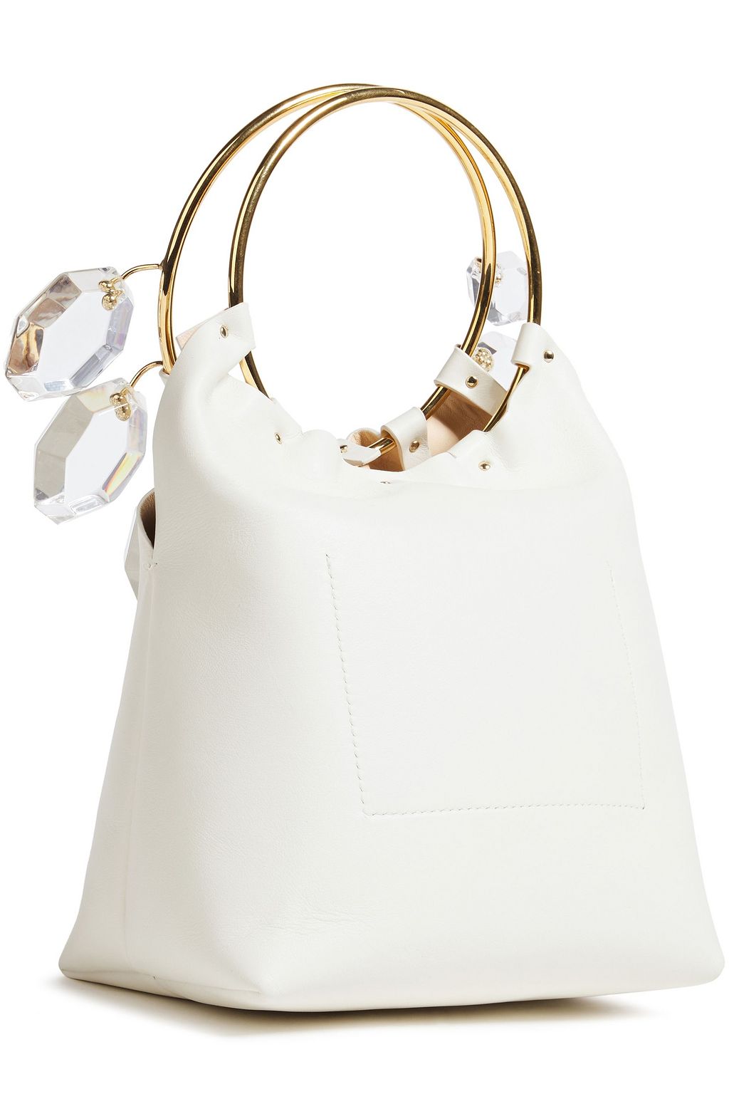 JIL SANDER Crystal-embellished leather tote