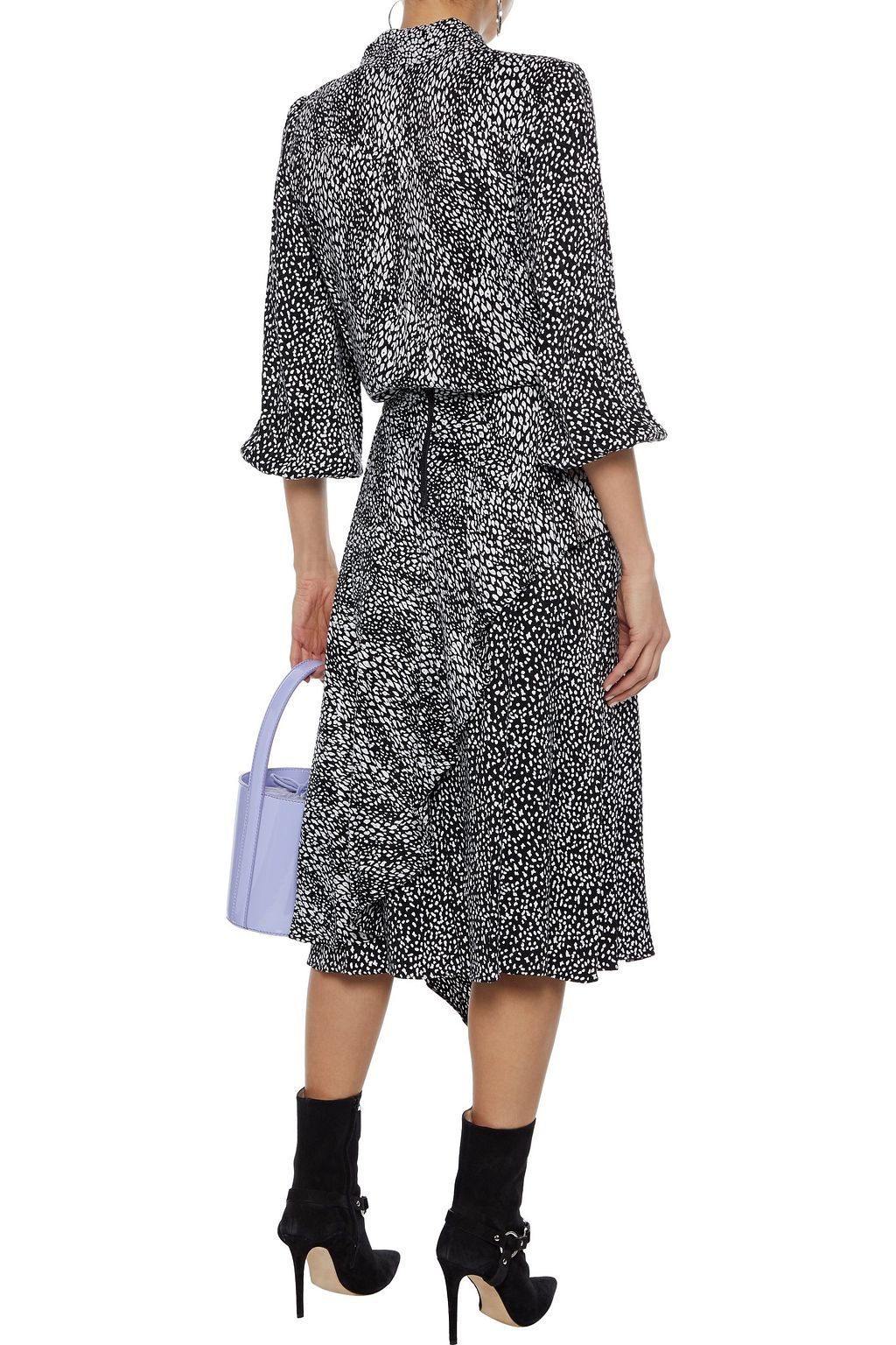 ALICE + OLIVIA Danita layered cupro-blend leopard-jacquard midi skirt