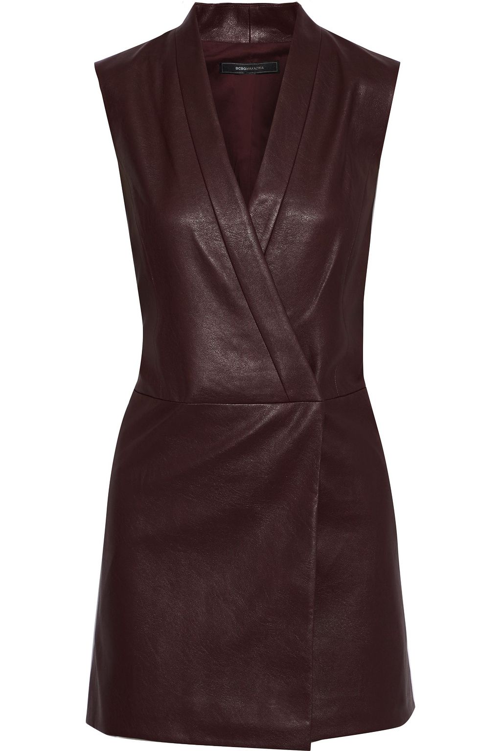 burgundy faux leather dress