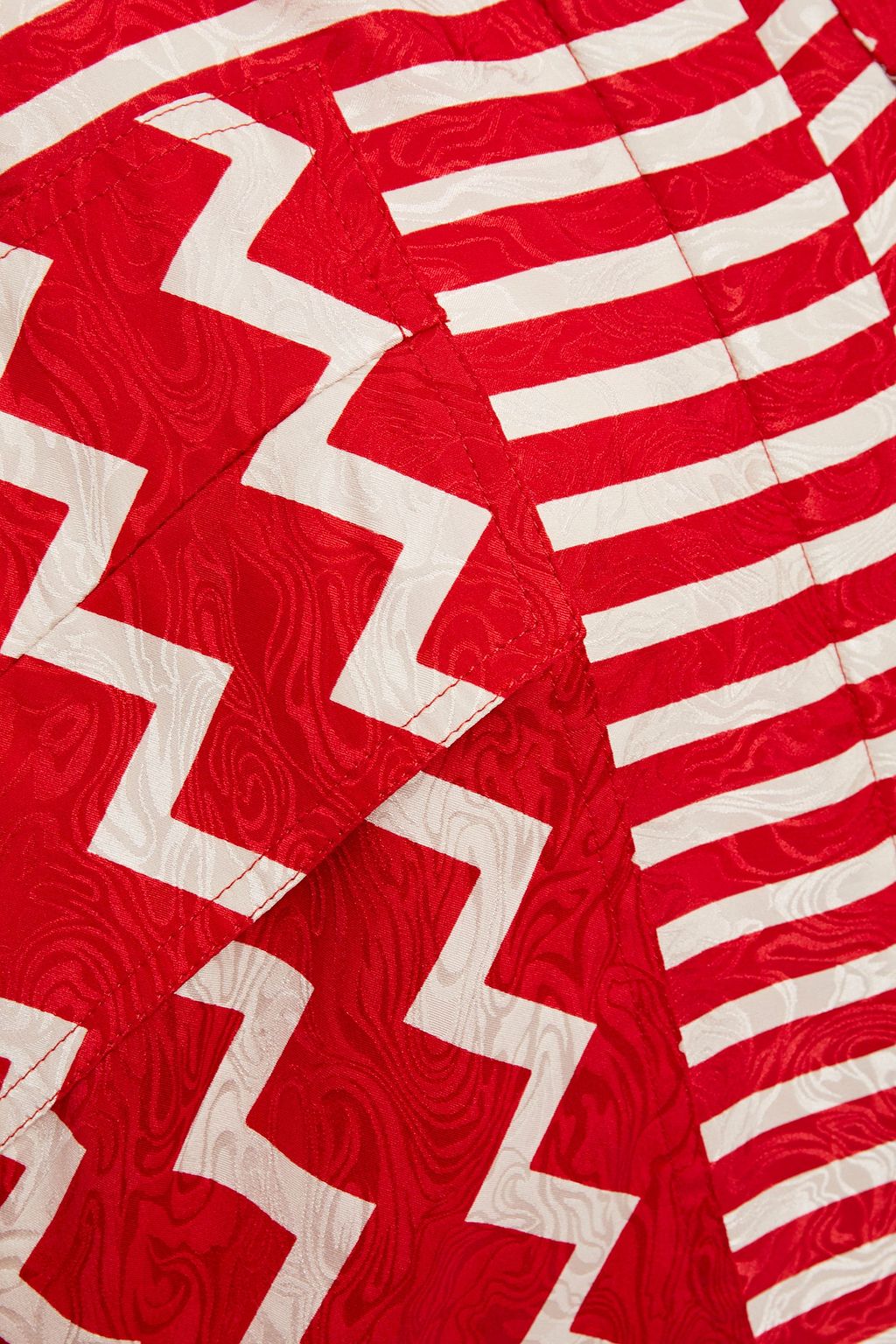STELLA MCCARTNEY Paneled printed silk-jacquard shirt