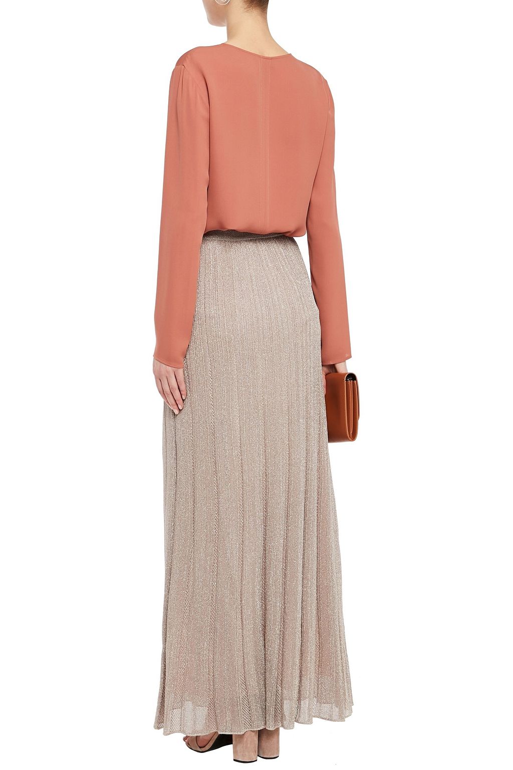 M MISSONI Metallic crochet-knit maxi skirt