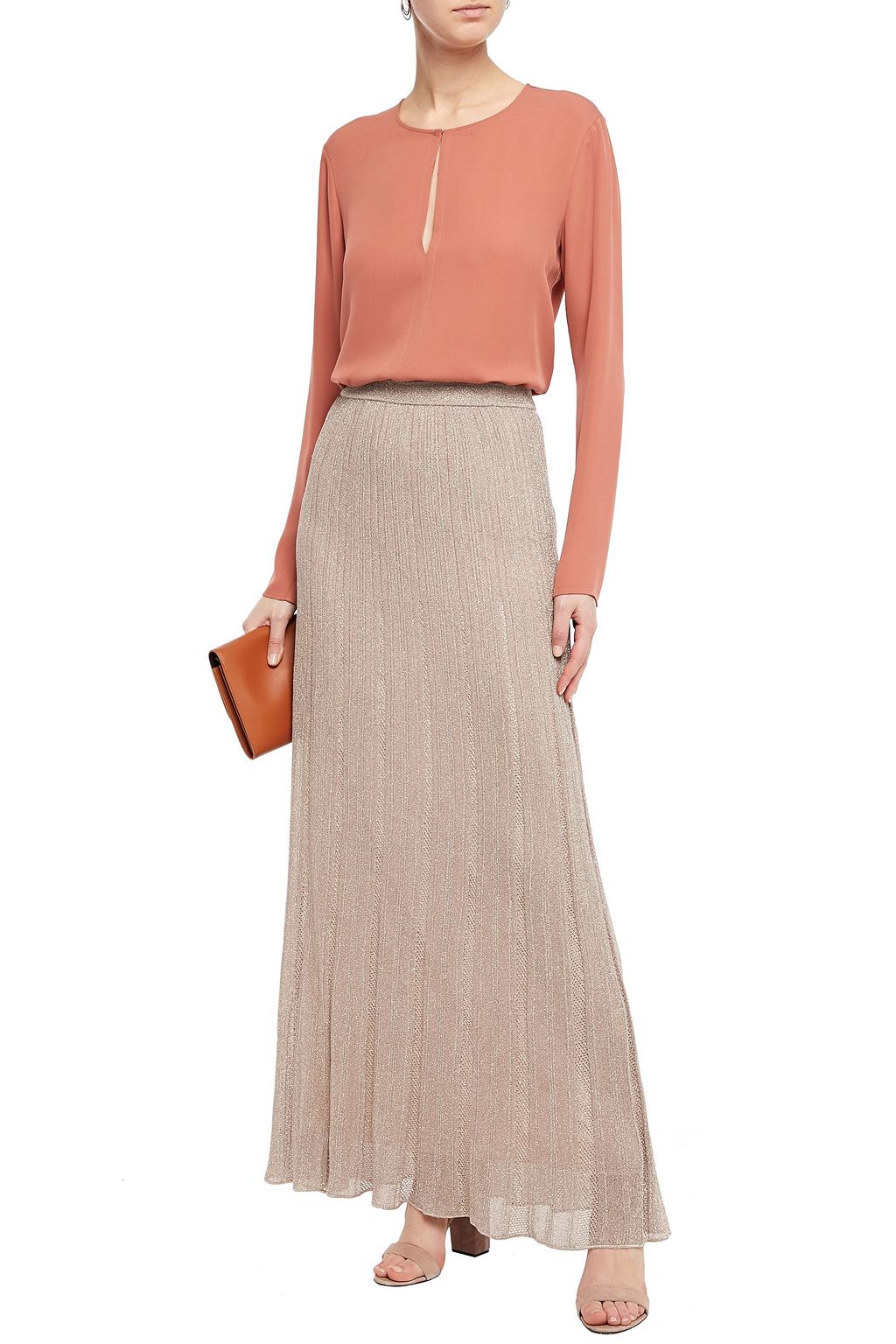 M MISSONI Metallic crochet-knit maxi skirt