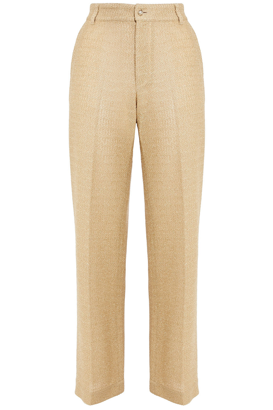 Missoni Woman Metallic Crochet-knit Straight-leg Pants Gold Size 40