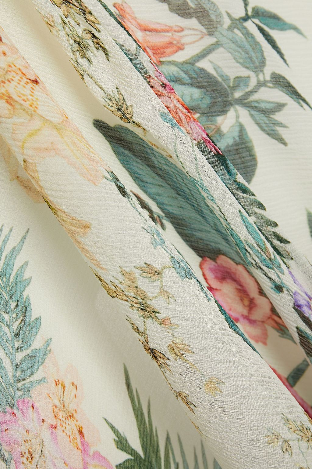TIGERLILY Floral-print crinkled silk-gauze maxi skirt