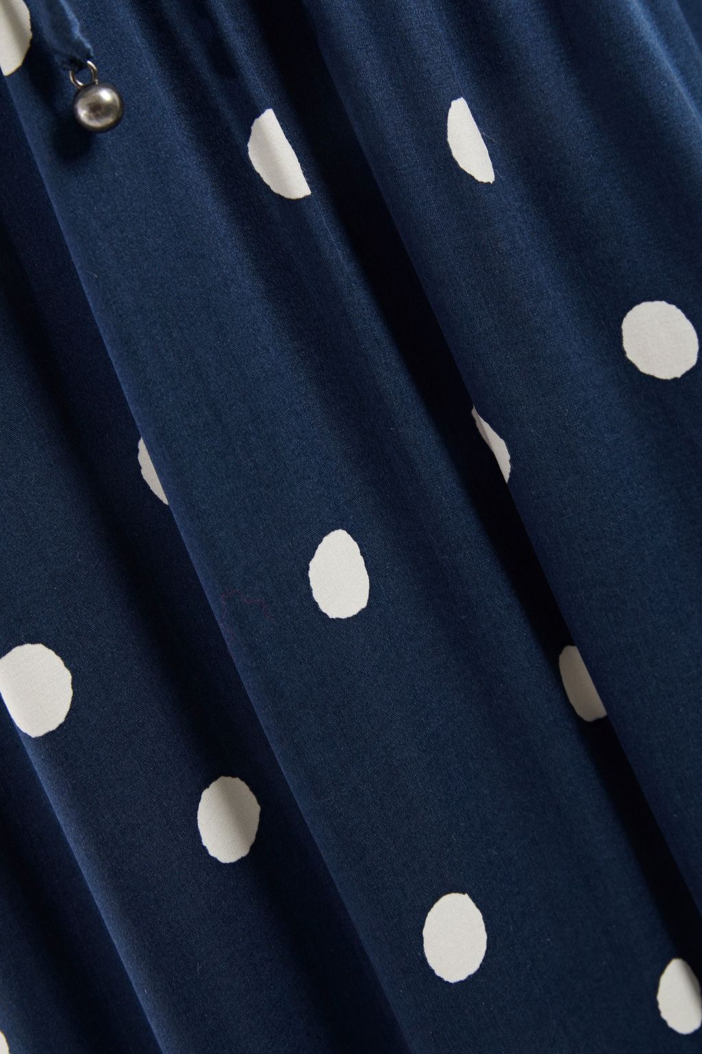 TIGERLILY Akami bow-detailed polka-dot satin maxi slip dress
