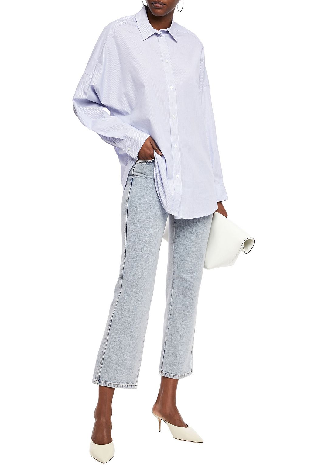 IRO Sett oversized striped cotton-poplin shirt