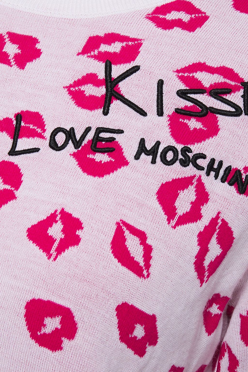 LOVE MOSCHINO Embroidered jacquard-knit sweater