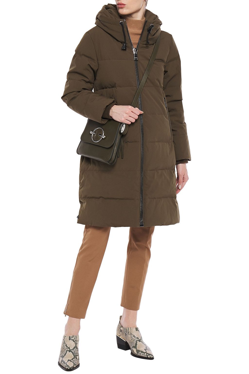 DKNY Quilted shell down hooded coat