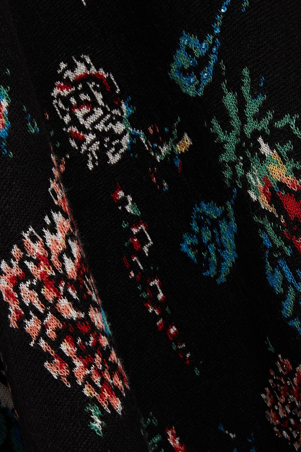 CAMILLA Crystal-embellished jacquard-knit wrap
