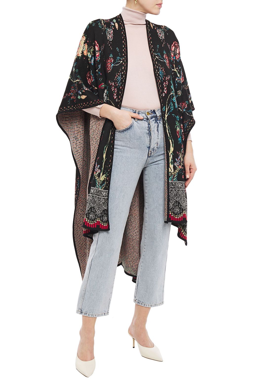 CAMILLA Crystal-embellished jacquard-knit wrap