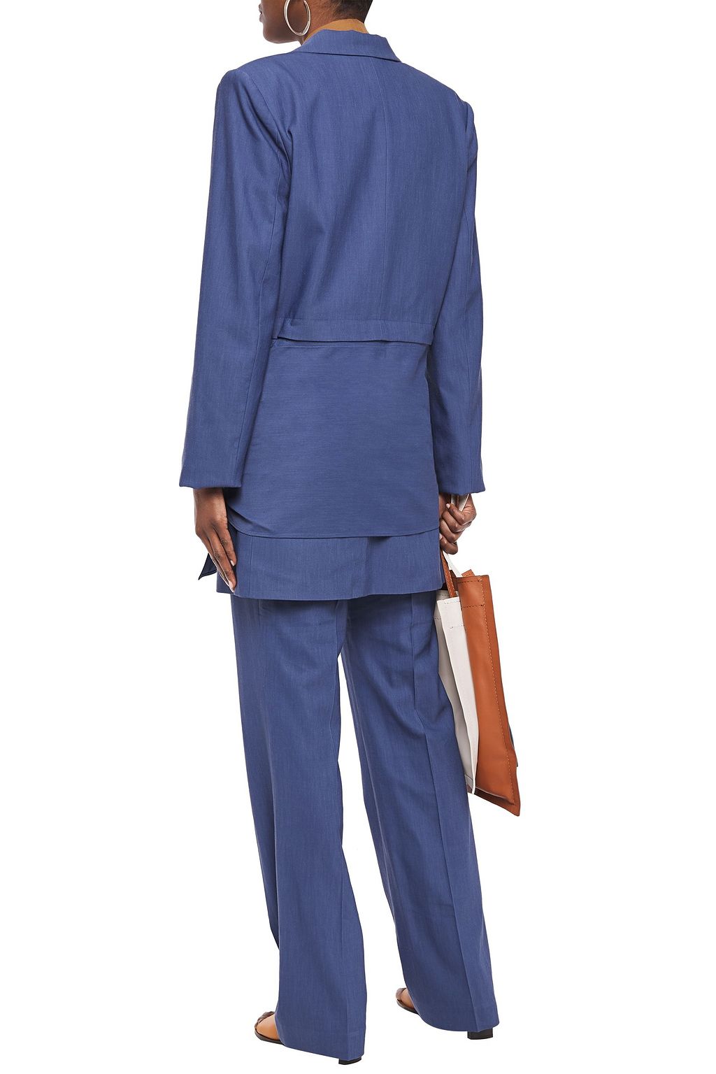 TIBI Tie-front twill blazer