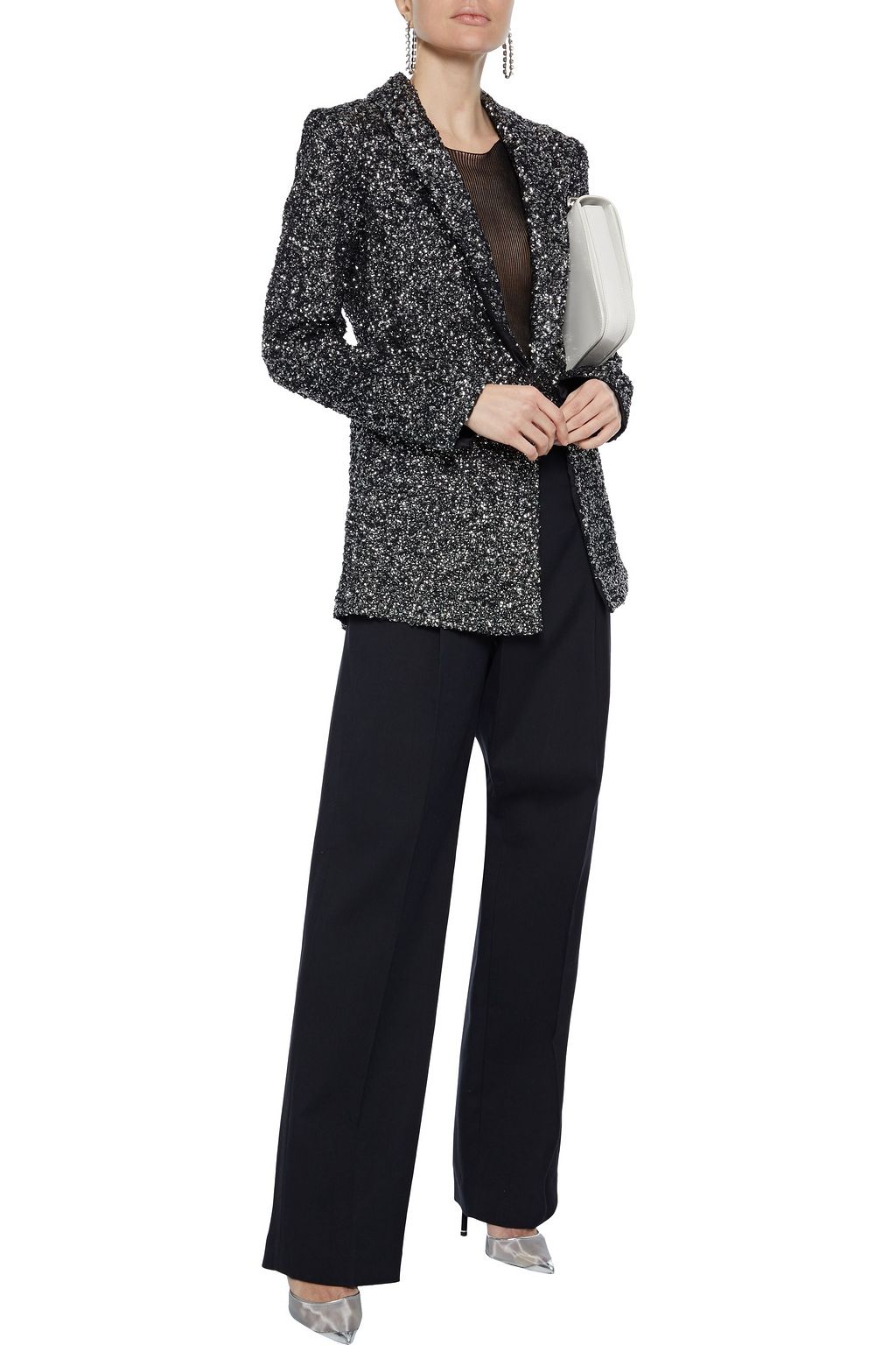 ALICE + OLIVIA Jace oversized sequined silk blazer