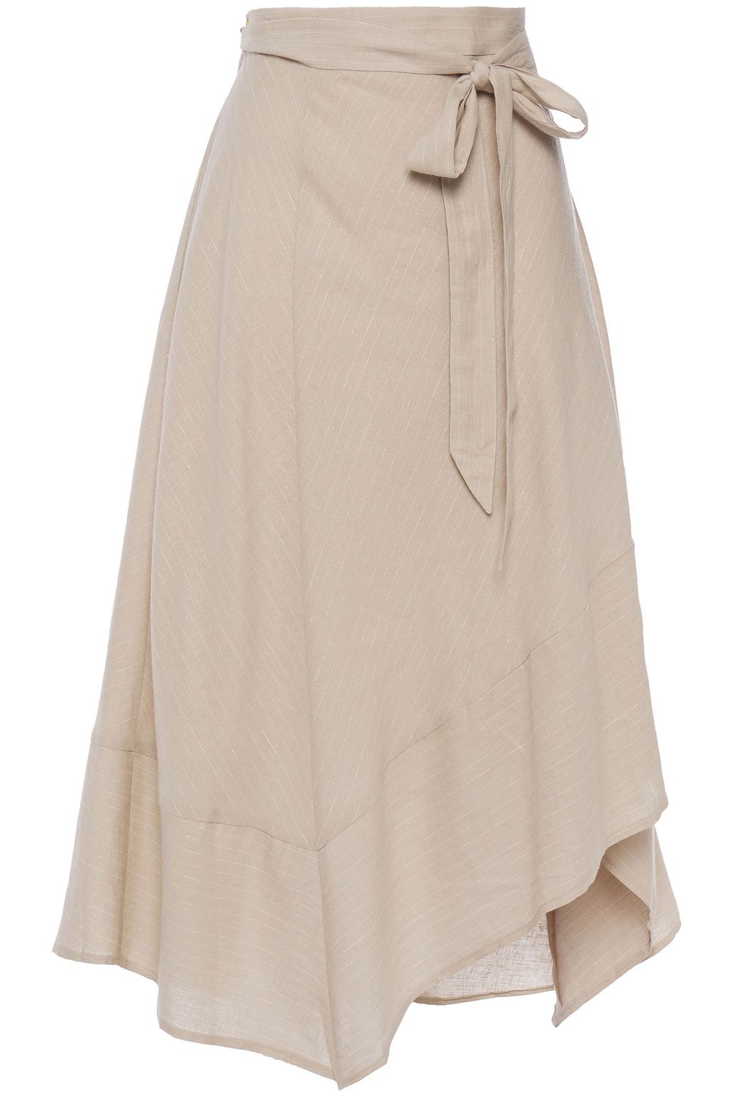 beige linen midi skirt