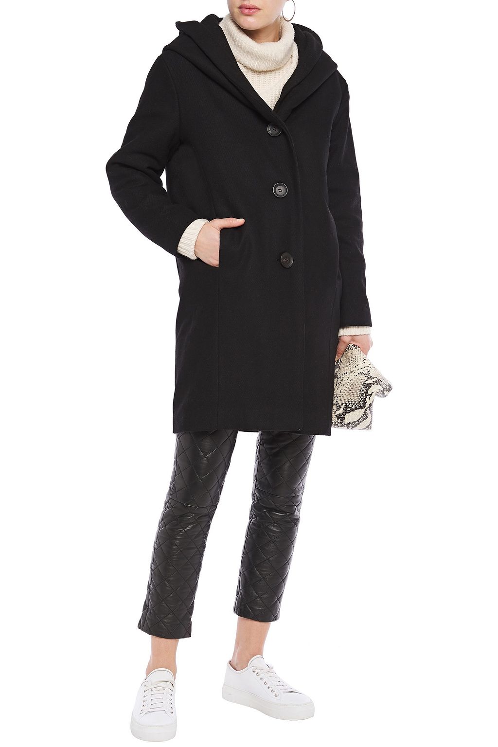DKNY Brushed wool-blend felt coat
