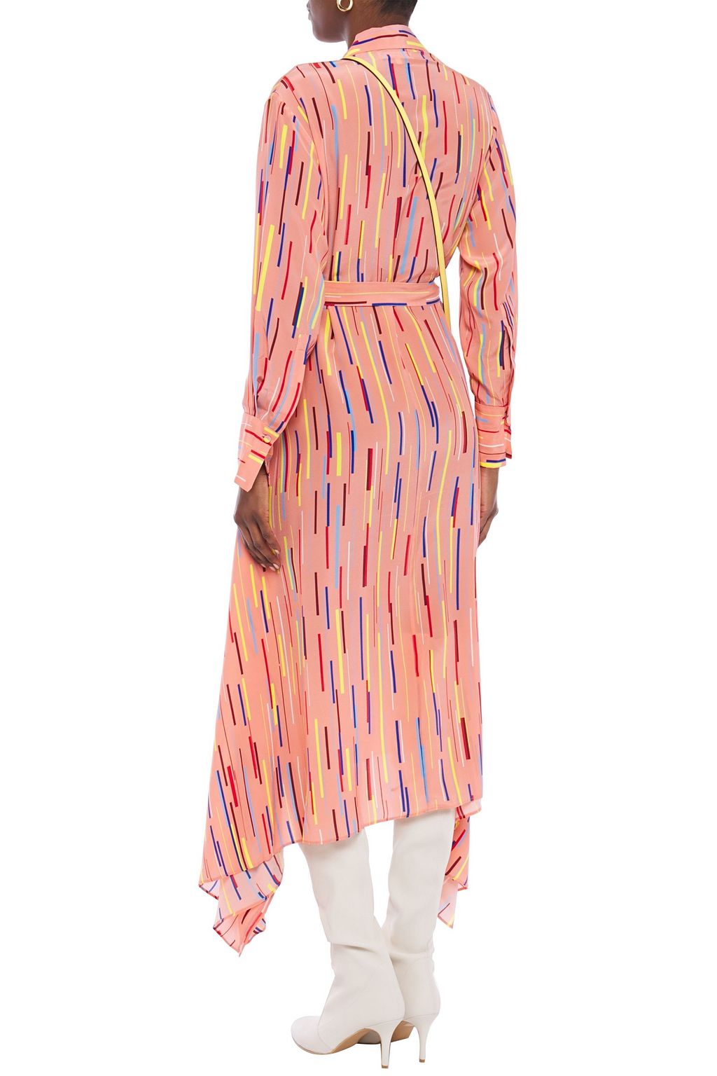 CHINTI & PARKER Asymmetric printed silk crepe de chine midi dress