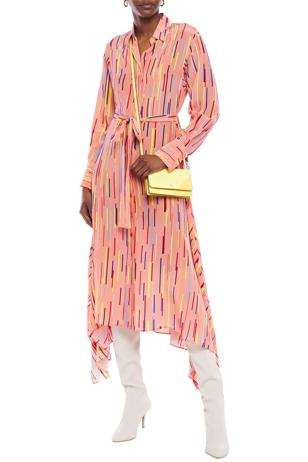 CHINTI & PARKER Asymmetric printed silk crepe de chine midi dress