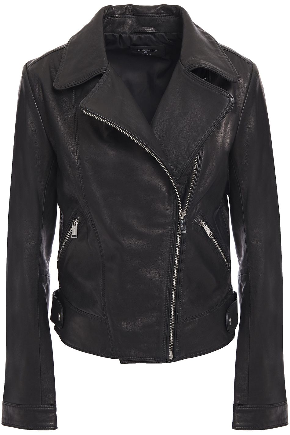 7 For All Mankind Womens Asymmetrical Zip Moto Jacket