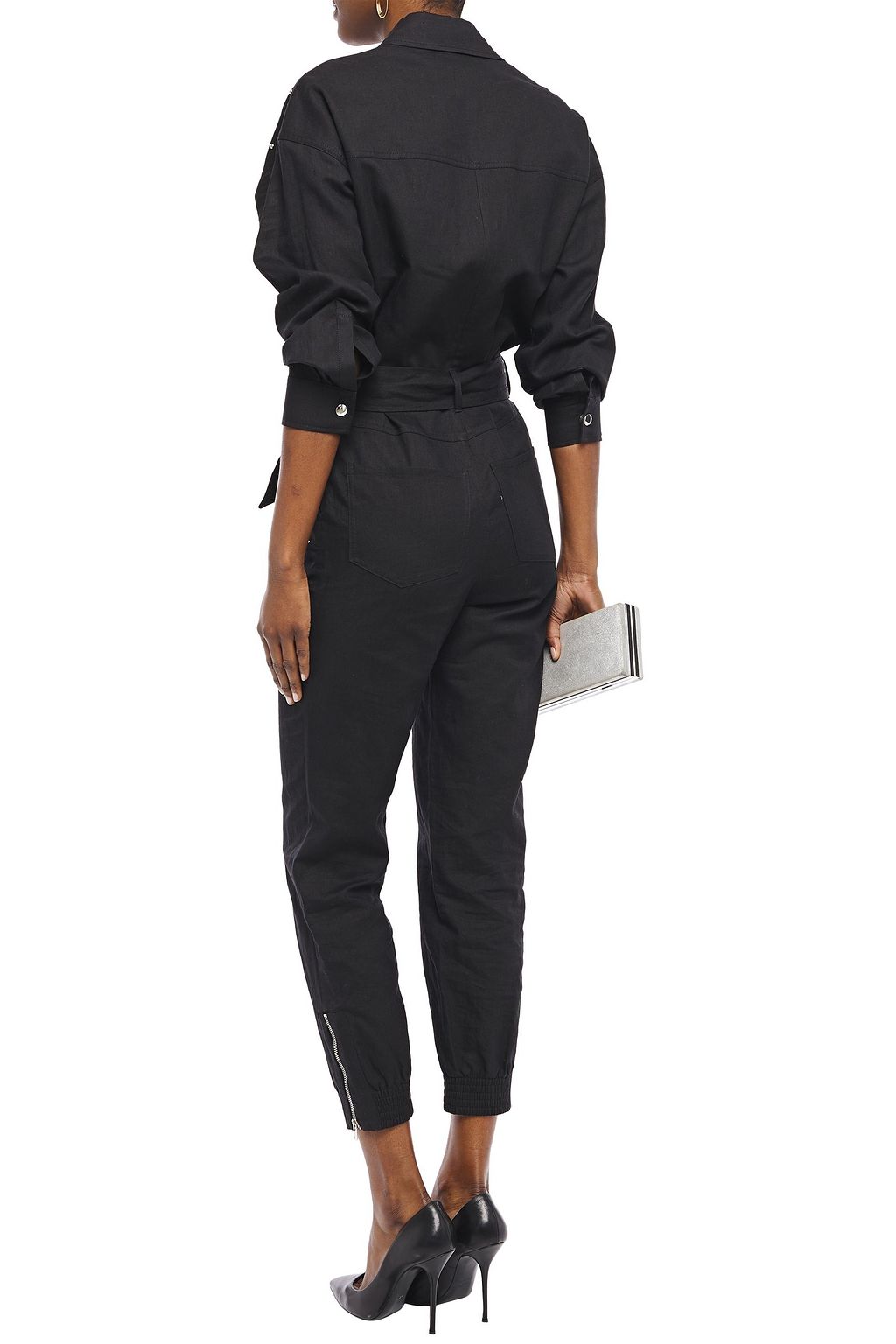 IRO Nicely cropped studded linen and cotton-blend jumpsuit