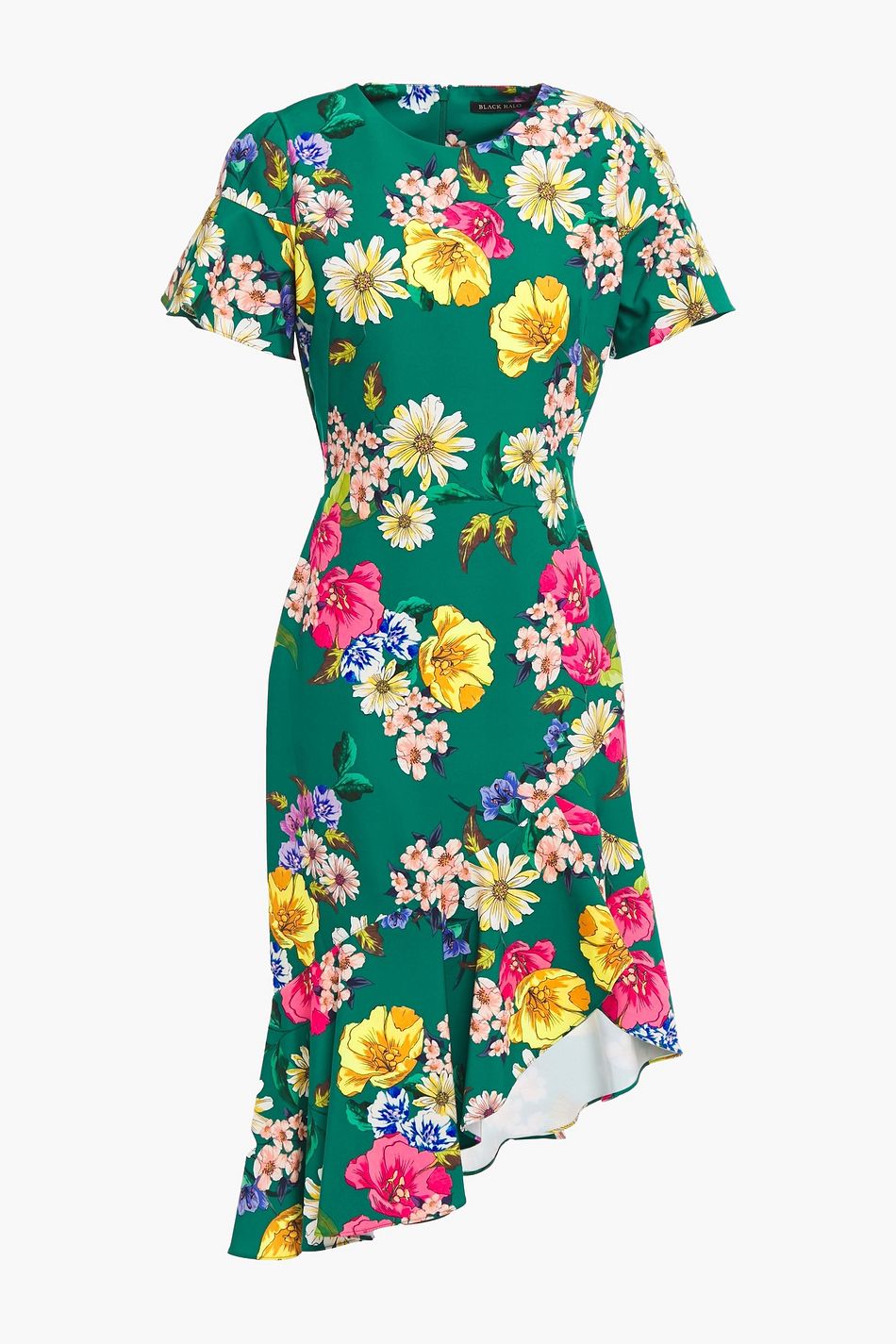 black halo becca floral mini dress