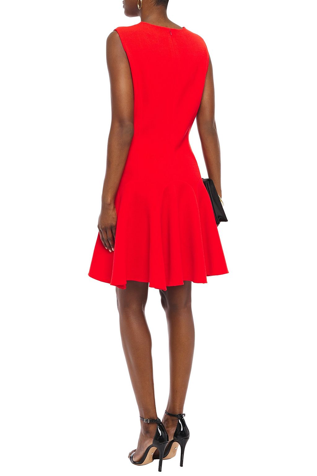 OSCAR DE LA RENTA Fluted wool-blend crepe dress