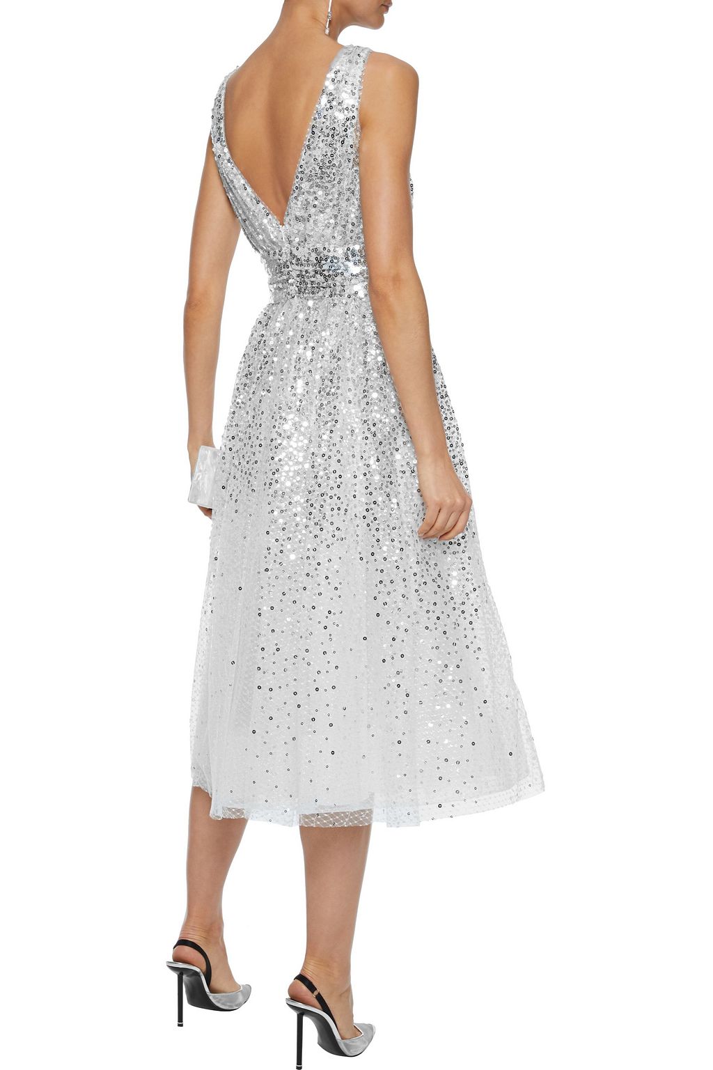 marchesa notte sequin sleeveless tulle gown