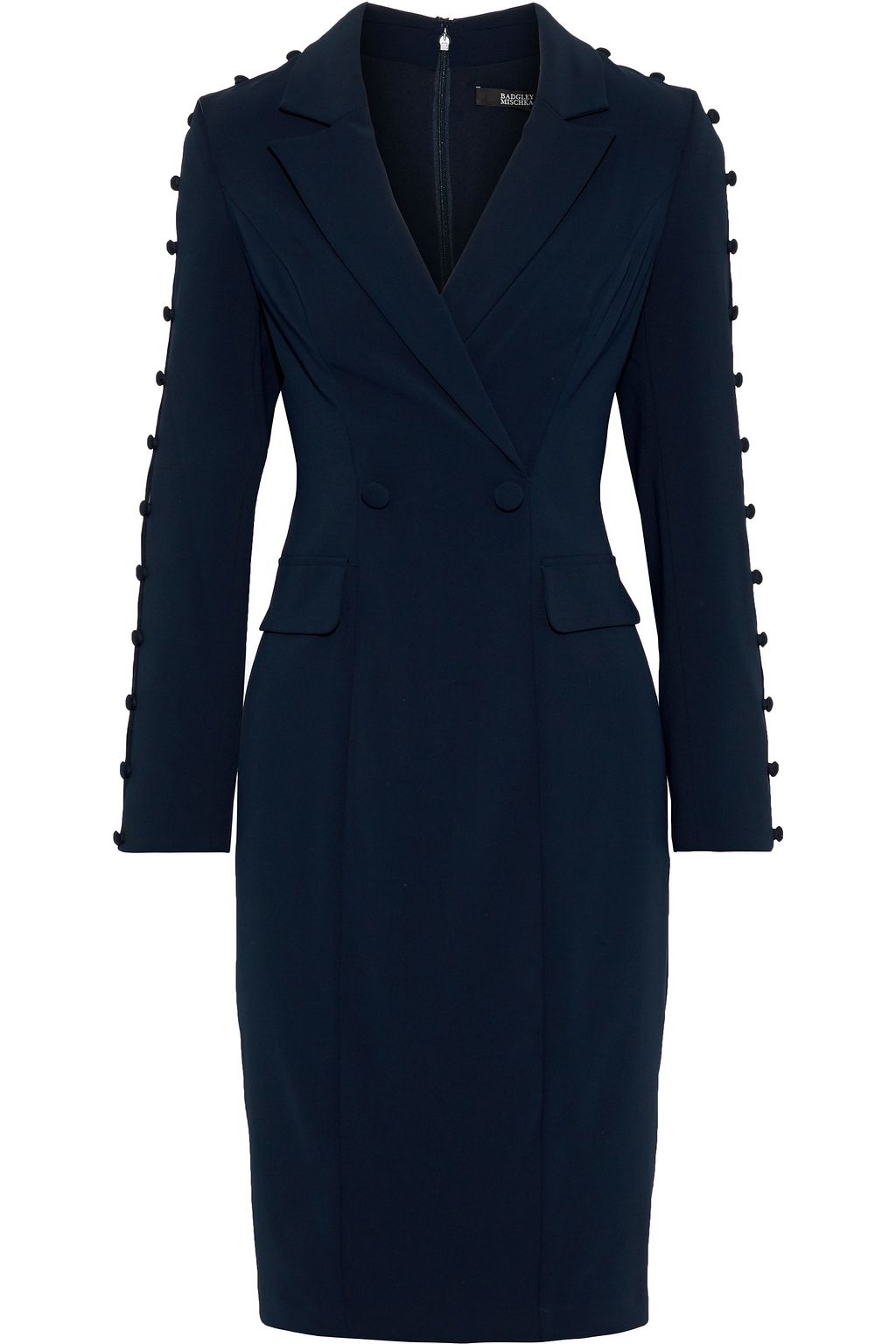 knee length tuxedo dress