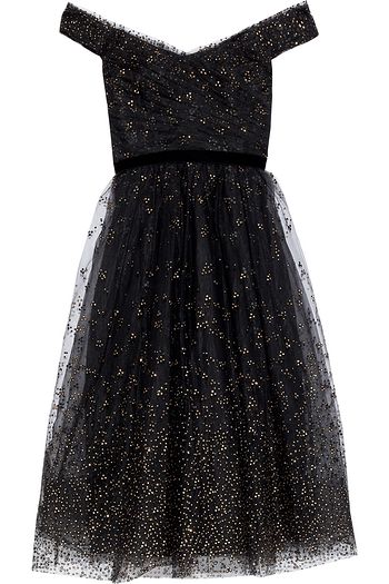 marchesa notte black and white gown
