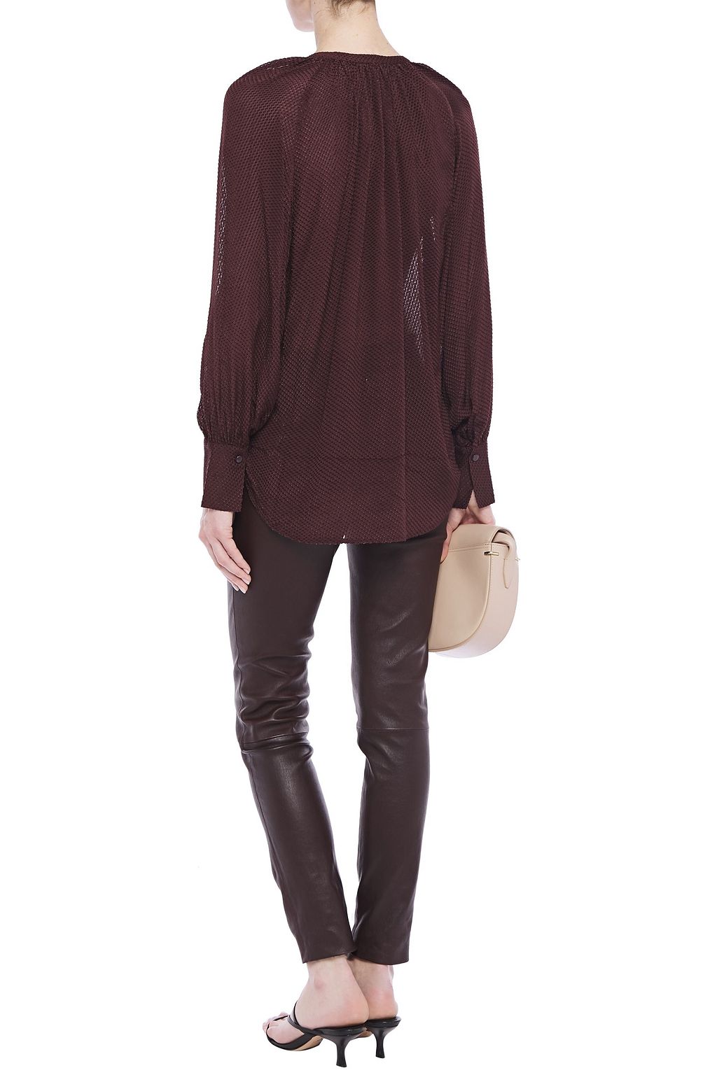 EQUIPMENT Corbette gathered fil coupé silk-blend chiffon shirt