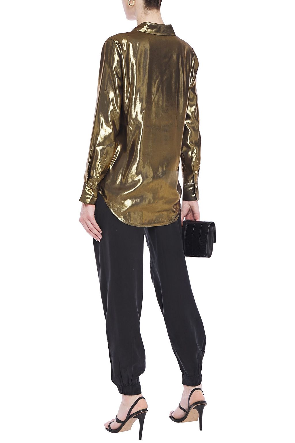 EQUIPMENT Burnel silk-blend lamé shirt