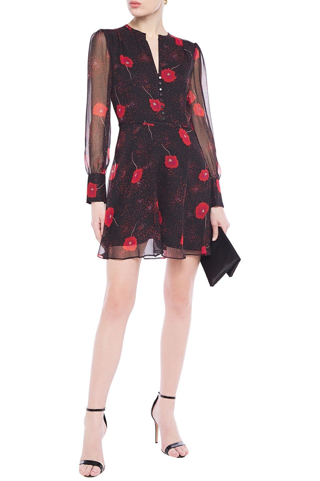 EQUIPMENT gathered floralprint silkchiffon mini dress THE