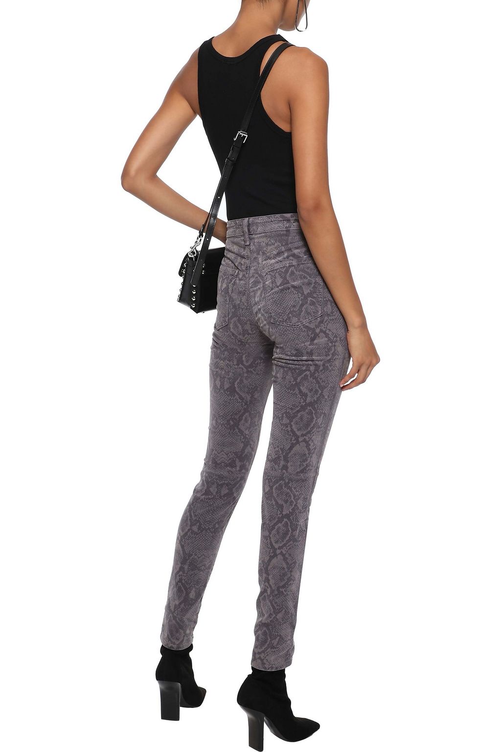 J BRAND Maria snake-print cotton-blend velvet skinny pants