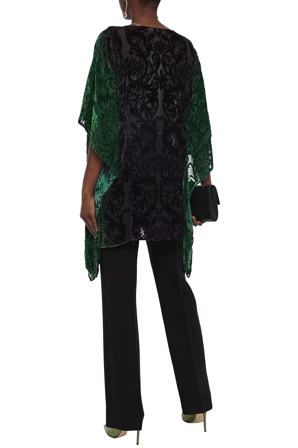 ROBERTO CAVALLI Gathered dégradé devoré-velvet top