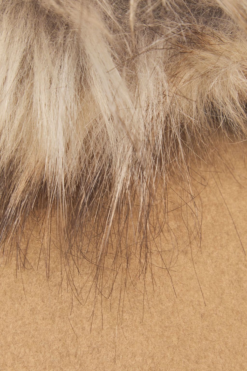 DKNY Faux fur-trimmed wool-blend coat